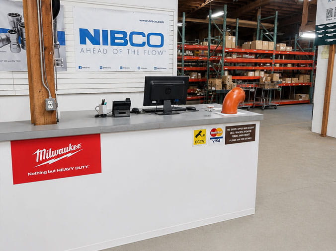 Plumbing parts & service counter at Keenan Supply Eugene Oregan